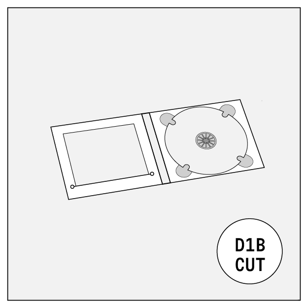 cd audio dvd disc cover 4-panel digipack with 1 tray and cut for booklet d1b cut