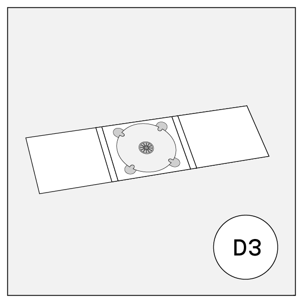 cd audio dvd disc cover 6-panel digipack with 1 tray in the middle d3
