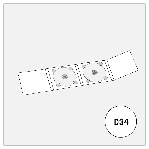 cd audio dvd disc cover 8-panel digipack with 2 trays d34