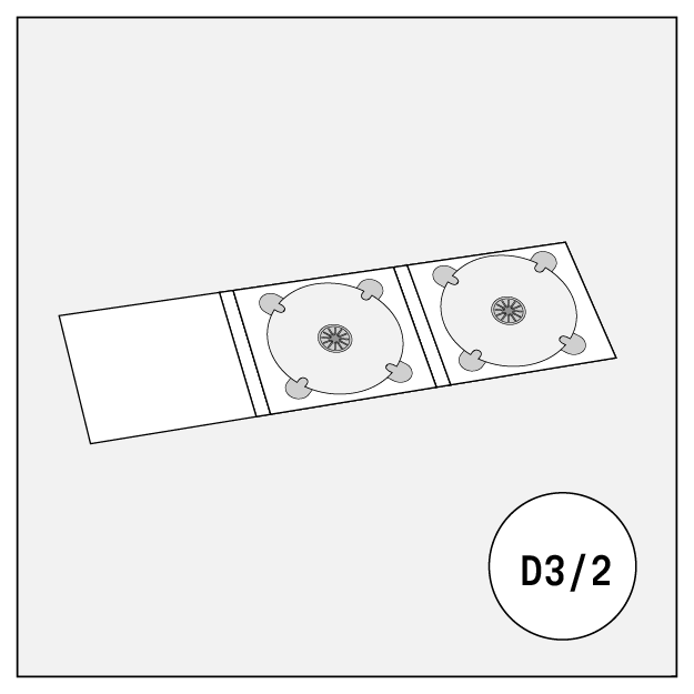 cd audio dvd disc cover 6-panel digipack with 2 trays d3/2