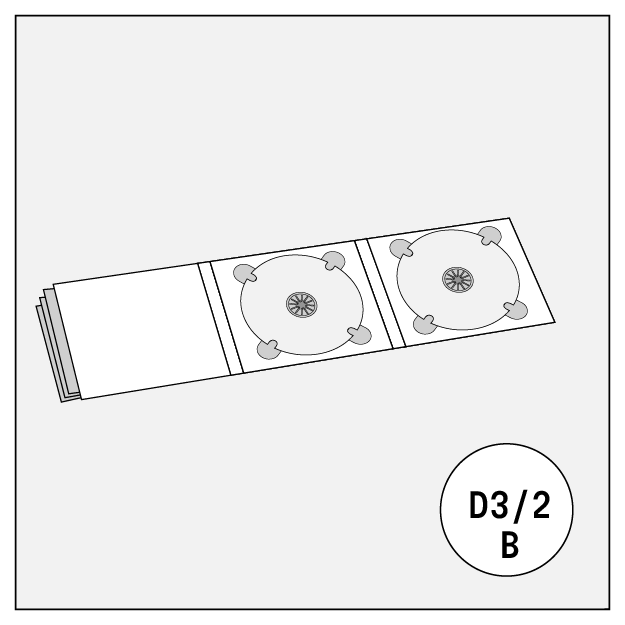 cd audio dvd disc cover 6-panel digipack with 2 trays and pocket d3/2b