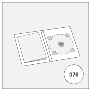 monotype monotypepressing cd audio dvd disc cover 4-panel digipack a5 with 1 tray and glued booklet d70