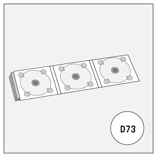 cd audio dvd disc cover 6-panel digipack with 3 trays and pocket d73