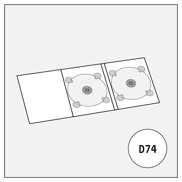 cd audio dvd disc cover 6-panel digipack a5 with 2 trays d74