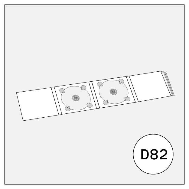 cd audio dvd disc cover 8-panel digipack with 2 trays and pocket d82