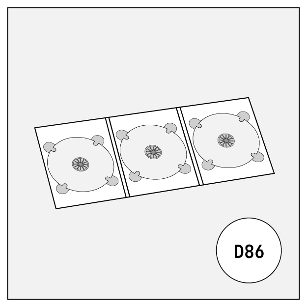 cd audio dvd disc cover 6-panel digipack a5 with 3 trays d86