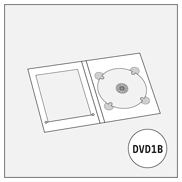 cd audio dvd disc cover 4-panel digipack a5 with 1 tray and cut for booklet dvd1b