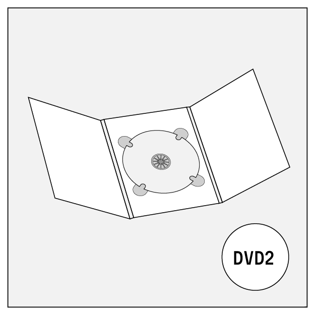 cd audio dvd disc cover 6-panel digipack a5 with 1 tray in the middle dvd2