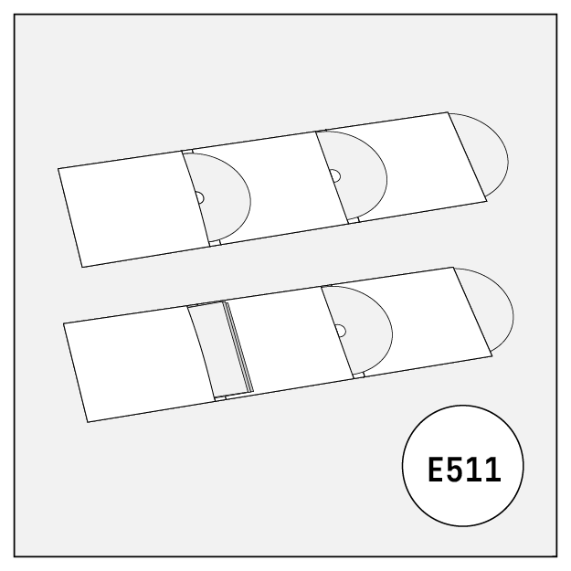 cd audio dvd disc cover 6-panel digisleeve with 3 pockets e511