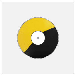 monotype monotypepressing vinyl colour effect half-half black yellow
