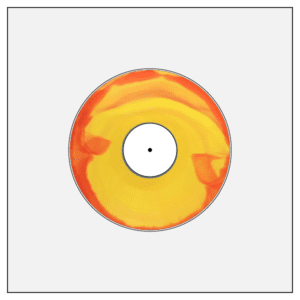 monotype monotypepressing vinyl colour effect sunburst red yellow