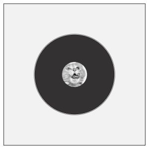 monotypepressing vinyl label black greyscale